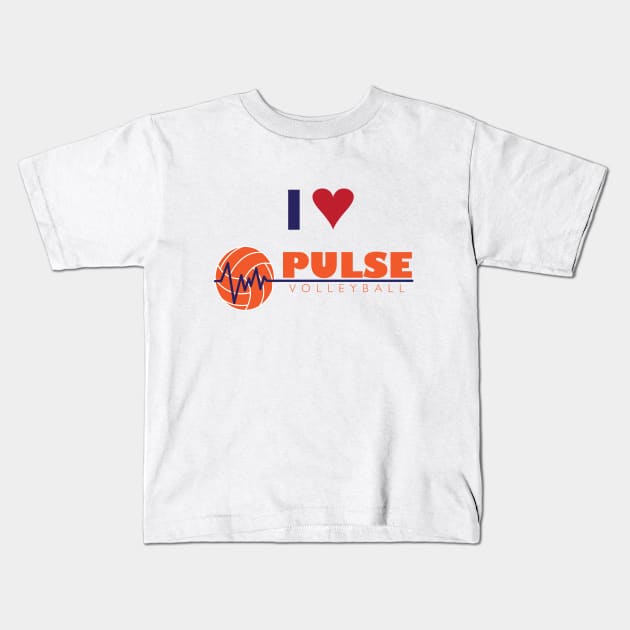 Pulse - I Love Volleyball Kids T-Shirt by napolita9